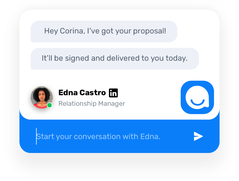 Chat conversations with the account in your pipeline to push the deal forward